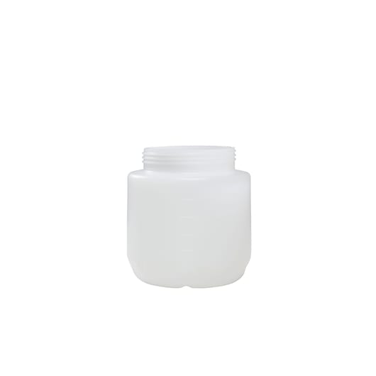 BLACKDECKER BDPS130 translucent plastic container front view, wide mouth, photography product.