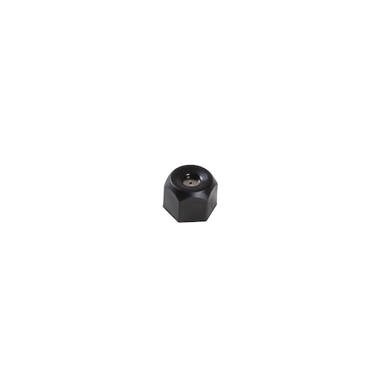 BLACKDECKER BDPS130 black hexagonal knob part, front angle, on white background.