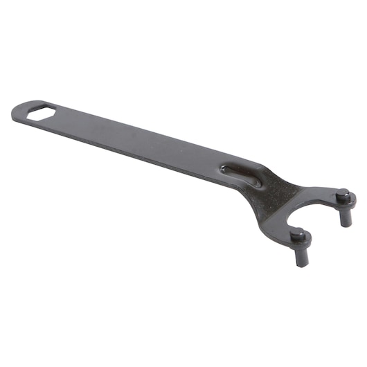 BLACKDECKER CS1004 pin spanner wrench, black metal, front angle on white background