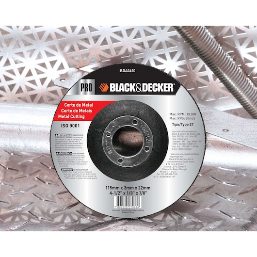 Disco Abrasivo 4-1/2 x 1/4 x 1/8 pulg Corte Metal