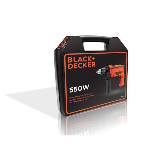 Taladro Percutor 550W + Caja Plástica 1/2" (13mm)