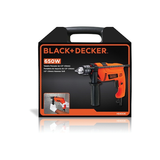Taladro Percutor + Caja plástica 1/2" (13mm) 650W