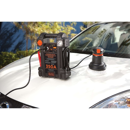 Arrancador Auxiliar con Compresor para Autos 350Amp