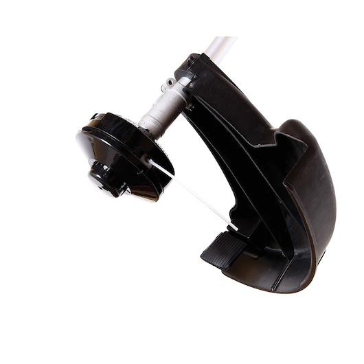 BLACKDECKER GST26 grass trimmer head and guard, close-up on white background.
